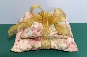 Small Lavender Potpourri Stacked Pillows w/ Gold Bow Scent Draw or Shelf Display