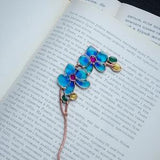 Orchid, Bookmark, Handmade bookmark, Gift for booklover, Book, Booklover, Gift for mom, Blue flower, Orchid plant, Floral bookmark, Flower,