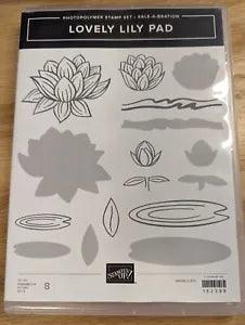 NEW LISTINGStampin Up LOVELY LILY PAD Stamp Set Of 8 - Photopolymer Stamp Set - Flower