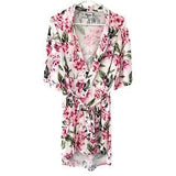 Show Me Your Mumu Brie Robe Belted Pink Green Peony Flowers Floral One Size