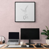 Flower one line drawing. Orchid one line art. Minimalist printable single line art of flower
