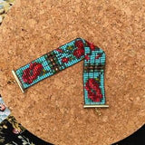 Red Flowers on Turquoise