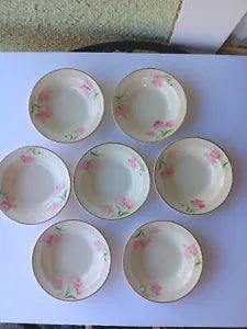 Vintage Taylor Smith Taylor Pink Carnation 5.5 Inch Berry Bowls Lot Of 7