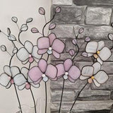 Stained glass orchid, Glass flower 3d, White  and pink orchid, Flower for a vase or flowerpot, garden decor, gift for you, suncatcher decor