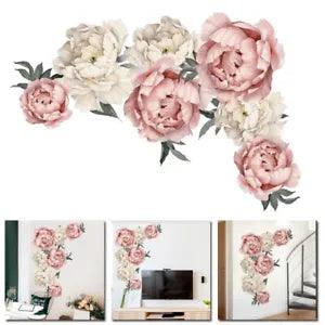 Removable Peony Flower Living Room Wall Sticker Decal Girl Art Bedroom Decor