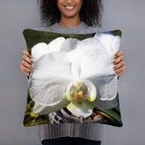 Flower Photo Cushion With White Orchid For Flower Lover / 20??12 inches / 18 x 18 inches / 22 x 22 inches