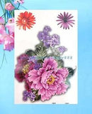 peony flower 8.25" large temporary arm tattoo discount  fake tattoo