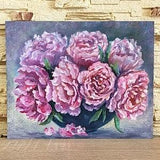 Pink Peonies in Vase Original Oil Painting Ukraine Art Peonies Wall Decor Floral Wall Pictures, Flowers Painting 12x9, Gift for Her