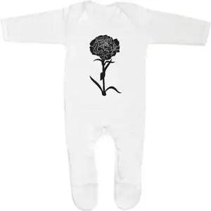 'Carnation Flower Silhouette' Baby Romper Jumpsuits / Sleep suits (SS038506)