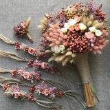 Radiant Rose Gold Elegance: Blush Floral Bridal Bouquet & Accessories