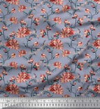 Soimoi Velvet Fabric Leaves & Peony Floral Decor Fabric Printed-nYH
