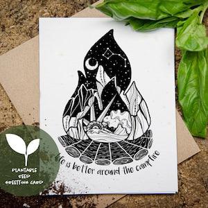 Plantable Seed Card, Wildflower Seed Paper, Just Because Card, Gift for Camp Lover, Eco-Friendly Gift Ideas, Sustainable Gifting, Camping
