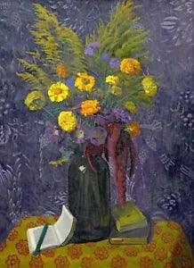 Dream-art Oil painting flowers art Carnations-and-Golden-Gerbes-Felix-Vallotton