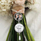 Rose gold or silver Round Wedding Bouquet Photo Memorial Charm Bridal Party Gift Keepsake - charms