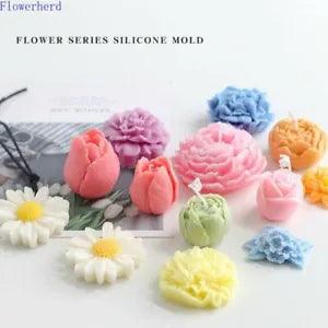 1pc Peony Rose Silicone Molds 3D Flowers Soap Mold Soaps Making Crafts Supplies
