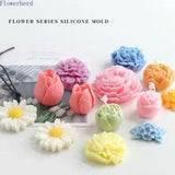 1pc Peony Rose Silicone Molds 3D Flowers Soap Mold Soaps Making Crafts Supplies