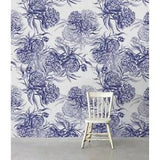 Blue Peonies flowers Non-Woven wallpaper watercolor abstract painting Mural