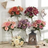 Peony Bouquet Artificial Silk Flowers For Wedding, Party, Room & Home Decoration