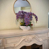 Magnificent Purple Orchid, White Ceramic, Succulent, Violet Phalaenopsis Artificial,  Silk Centerpiece, Real Look, Silk Arrangement.