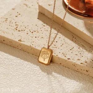 Personalized Floral Birth-Month Necklace with Customized Quoted Box Gift for Her