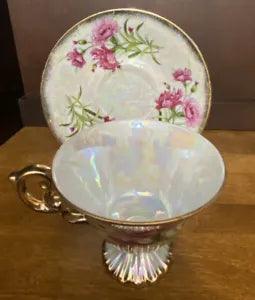 Flower of the Month by Ucagco, Japan January Carnation Teacup & Saucer ~ 1940s