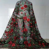 Peony Flower Embroidery Lace Fabric Gown Wedding Dress Material 51" Wide DIY 3D
