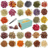30 Bags Dried Flowers,100% Natural Dried Flowers Herbs Kit for Soap Making, DIY