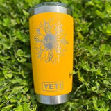 20 oz Engraved YETI Custom Sunflower Leopard Name Tumbler