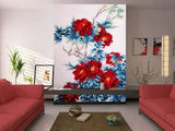 3D Red Peony Flower ZHUA4311 Wallpaper Wall Murals Removable Self-adhesive Amy