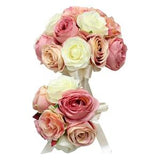 Build wedding package-shades of pink blush cream with your choice of ribbon colors bouquet corsage boutonniere