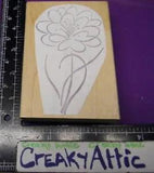 LILY FLOWERS LONG STEMMED OUTLINED PLANT RUBBER STAMP PENNY BLACK HAND MOUNTED