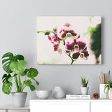 Orchid Flower Wall Decor mauve, beige, ruby red  high resolution photo Printed on ready to hang canvas