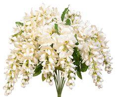 Hanging Wisteria Bush x9, 19" - Cream Flower Delivery