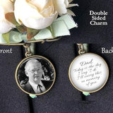 Wedding Bouquet Photo Charm, Memorial Pin, Groom Boutonniere, Bridal Bouquet Charm, Wedding Memorial Charm, Bronze, Silver or Gold