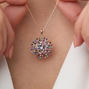 Flower Of Life Pendant, Multicolor Pendant, Yoga Necklace, Symbol Pendant, Geometric Flower