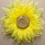 Bright Yellow Sunflower | Handmade Contemporary or Farmhouse Wreath | One of a Kind Unique Entryway Decor Housewarming Holiday Gifts