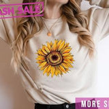 Aesthetic Sunflower Cute Women Crewneck, Floral Sunflower Sweatshirt, Cute Botanical Sweater, Bloom Girls Sweatshirt, Nature Lovers Hoodie