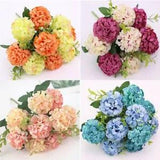 Flower Artificial Head Peony Bouquet Wedding Decoration Home Table Blue Garden
