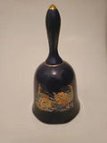 vintage Cobalt Blue porcelain Peacock Bell oriental peonies gold leaf Japan made