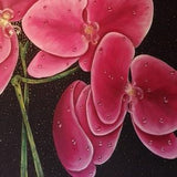 Painting "Orchids" with acrylic paints.
