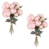 Pink Peonies Artificial Flowers 2 Bouquets Vintage Peonies 18pcs Pink Peonies