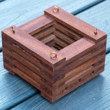 127. Salvaged Sapele Wood Hanging Basket Planter for Orchids, Bromeliads, Ferns, Cacti, Other Epiphytes and Succulents
