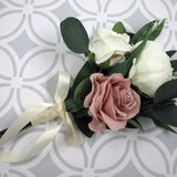 Dusty Rose Bouquet, Bridesmaids bouquet, White Ivory Wedding Bouquet, faux Flowers, Roses Peonies Eucalyptus, Artificial Bouquets, silk