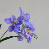 Artificial Cymbidium Stem with Leaf, Realistic Orchid Decor, Home Wild Flower Ornament, Wedding Rustic Floral Arrangement, Dining Room Spray