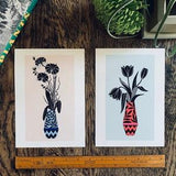 Flower Power : pair of A5 botanical mini prints / urban jungle, plant lovers, indoor garden, tulips, orchids, flower lovers / boho / calm