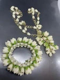 VTG CELLULOID LILIES Of THE VALLEY HONG KONG 25??? NECKLACE/STRETCH BRACELET SET