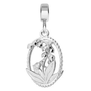 FASHIONS FOREVER? 925 Sterling Silver Lily Flower Bead-Dangle OR Clip-On Charm