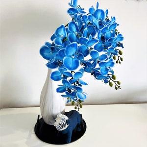 BLUE PARIS - Stem Artificial Orchid Flower -Silk Fake Flower for Home Decor -Real touch orchid -Wedding,Party Decorations -Table centerpiece