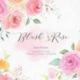 Blush pink rose Watercolor Flowers Clip Art/ Floral Clipart/ hand drawn clip art/ Watercolor Flowers Bouquet / Floral wedding Decor