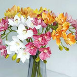 Cymbidium Orchid Stem with Bud, Artificial Flower Craft, Bridal Bouquet Filler, Home Floral Decor, Wedding Arrangement, Art for Garland Arch